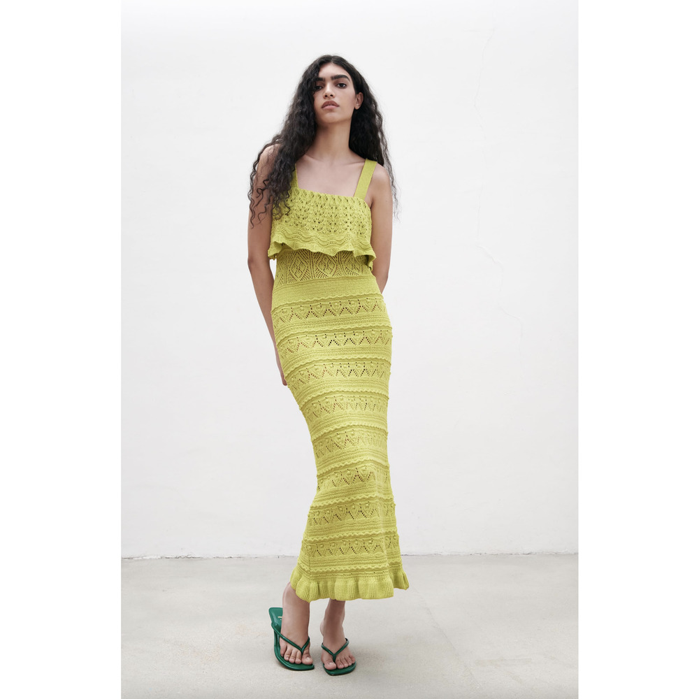 Zara Limited Edition Crochet Maxi Dress Gem